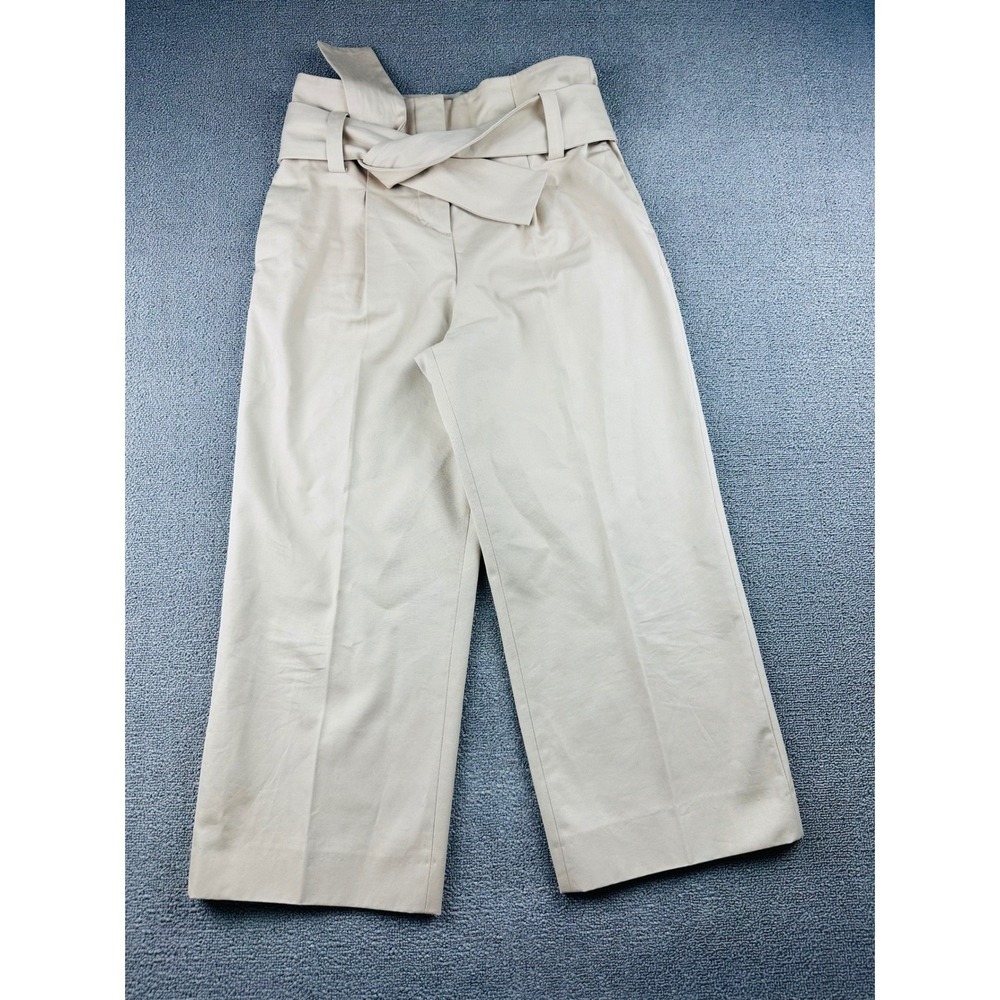 Dorothee Schumacher High Rise Paperbag Wide Leg Pants Women 2 Beige Quiet Luxury
